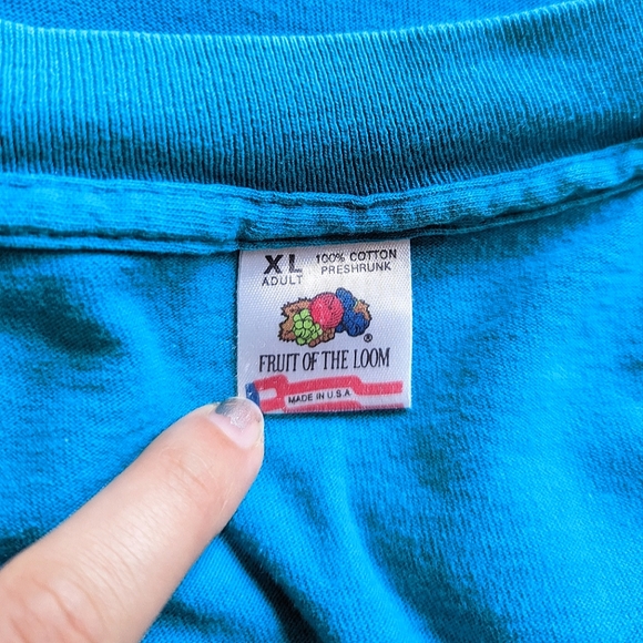 1993 Single Stitch Vintage FONZ Zoo Night Short Sleeve Teal Rare Tee Shirt XL - Picture 7 of 8